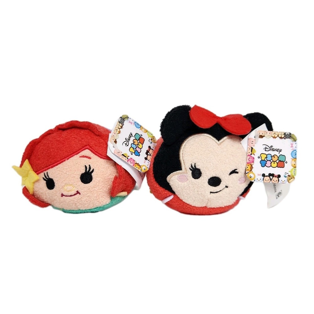 NEW Disney Tsum Tsum Lot Petite Ariel & Minnie Mouse Plush Set‎ NWT Just Play